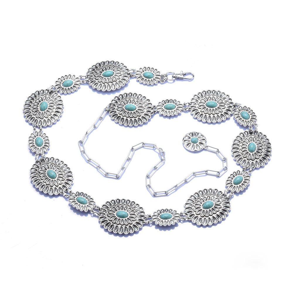 Body Jewelry Necklace - 2025, neue indische versilberte Vintage-Körper-Bauchketten für