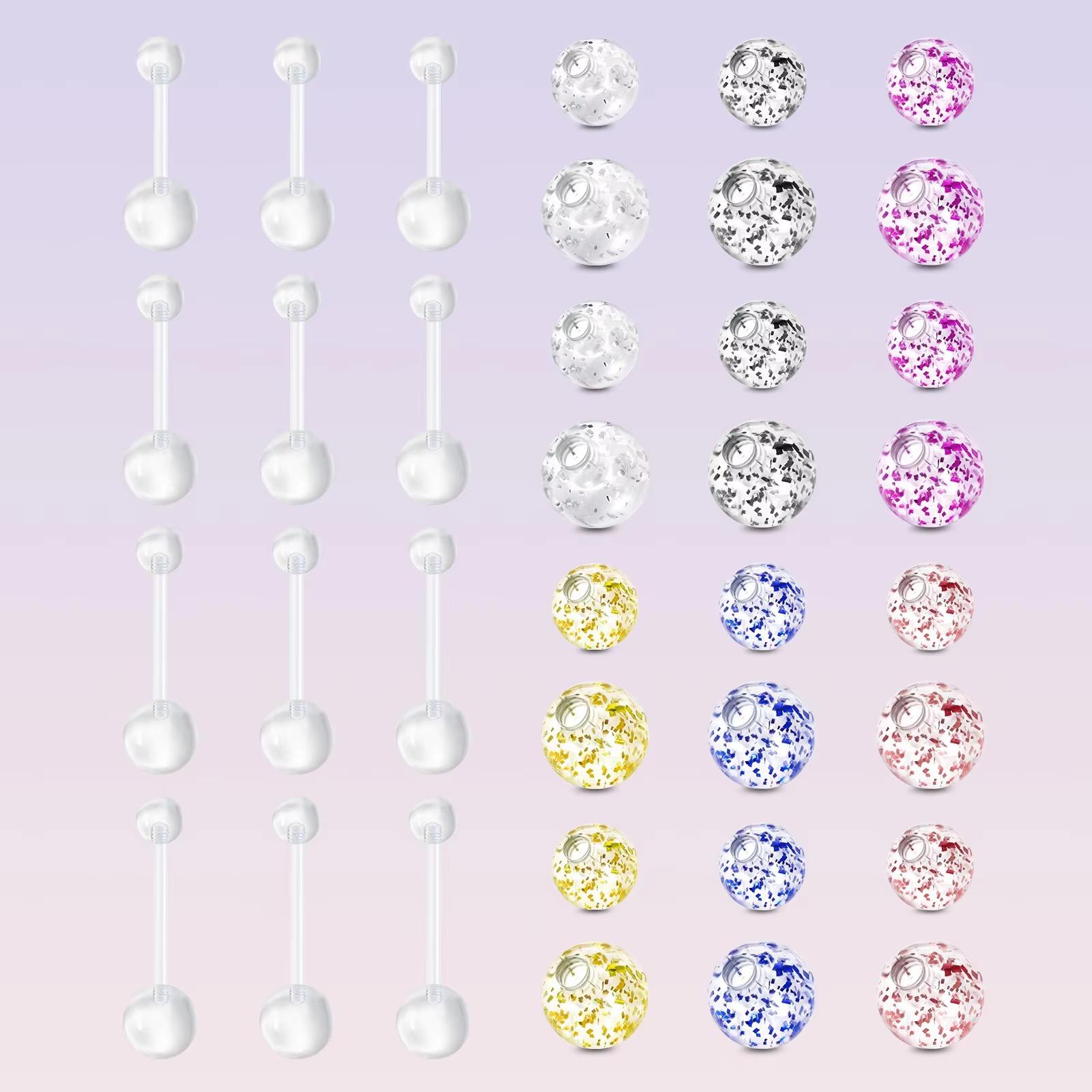 Body Jewelry Replacement Ball - 12pcs 14G Acryl klare Navel Piercings