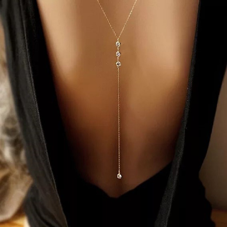 Body Jewelry For You - Neue Strass Sexy frauen Zurück Kette