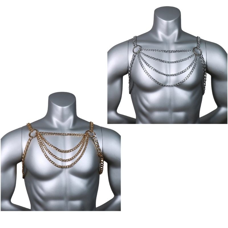 Body Jewelry Necklace - Männer Sexy Metall Körper Brust Kette