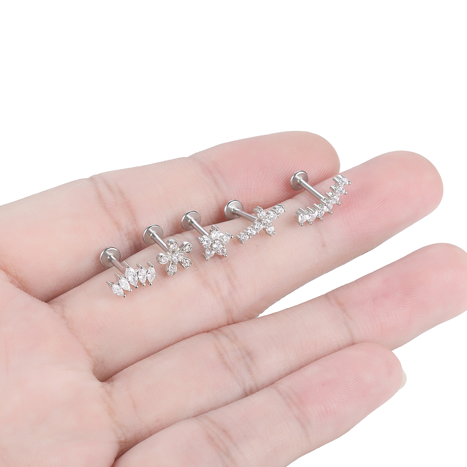1 Stück Blume Tragus Piercing  – Body Jewelry Surgical Steel Bewertung und Preis