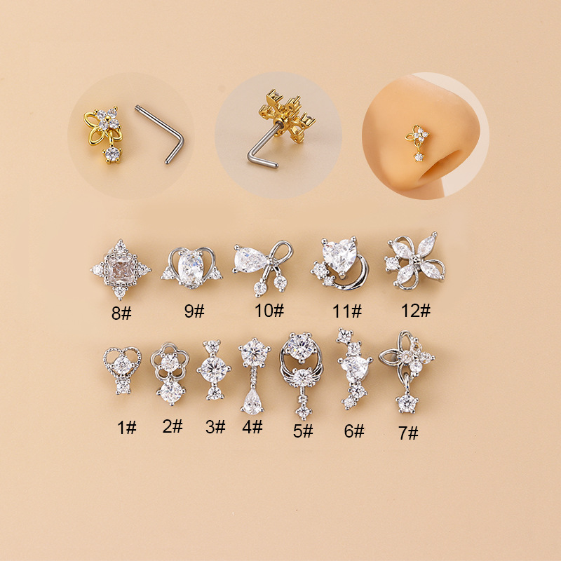 20G L-förmiger Kubischer Zirko – Body Jewelry Surgical Steel Bewertung und Preis