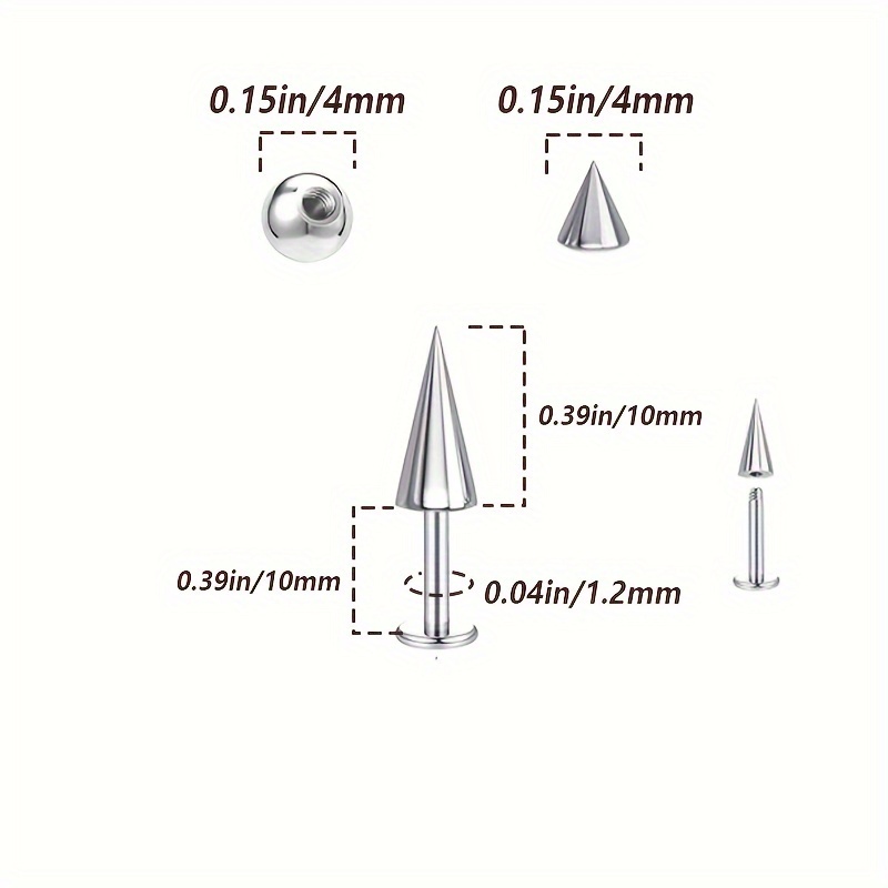 5pcs Spikes Punk Mode Edelstah – Body Jewelry Replacement Ball Bewertung und Preis