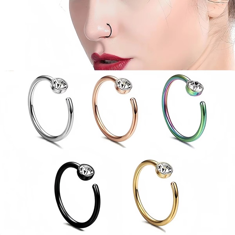 5 Stück 18G Nasenringe, C-förm – Body Jewelry Surgical Steel Bewertung und Preis