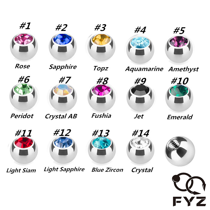 316L Chirurgische Stahl Press  – Body Jewelry Replacement Ball Bewertung und Preis