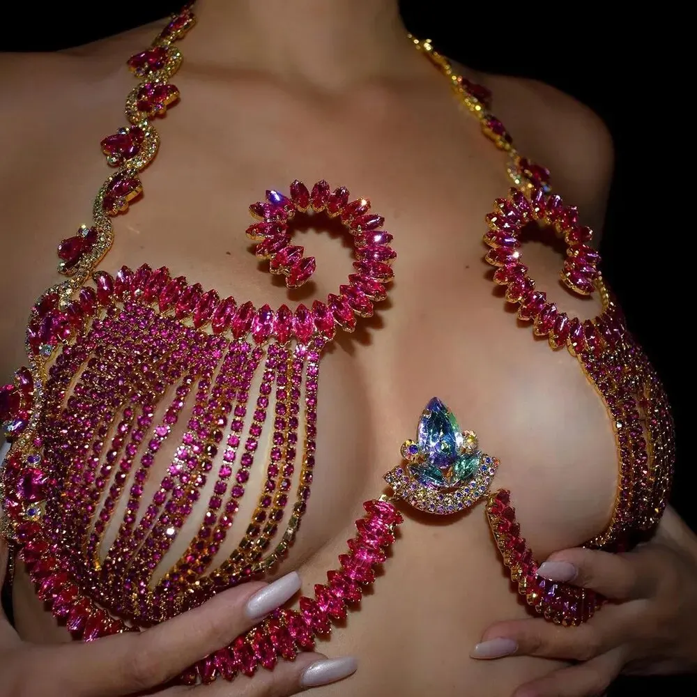 Rave rosa Kristall Brust halte – Body Jewelry Retainers Bewertung und Preis