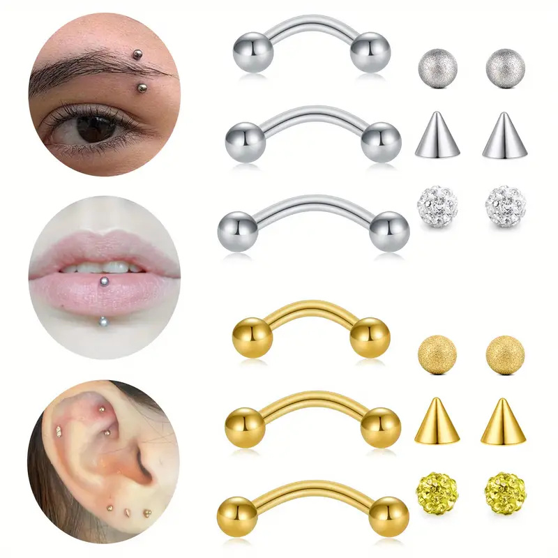 3pcs 16G Edelstahl gebogen Bar – Body Jewelry Replacement Ball Bewertung und Preis