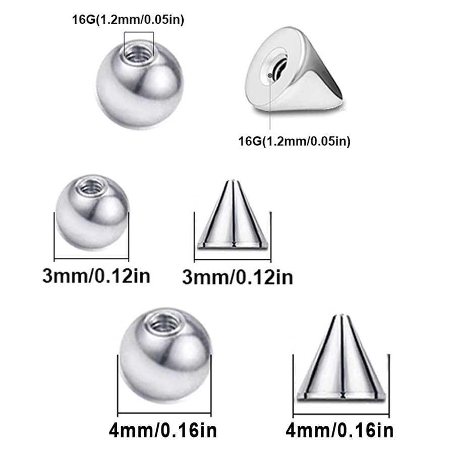 100 Stück 16G 3mm 4mm Ersatz-E – Body Jewelry Replacement Ball Bewertung und Preis