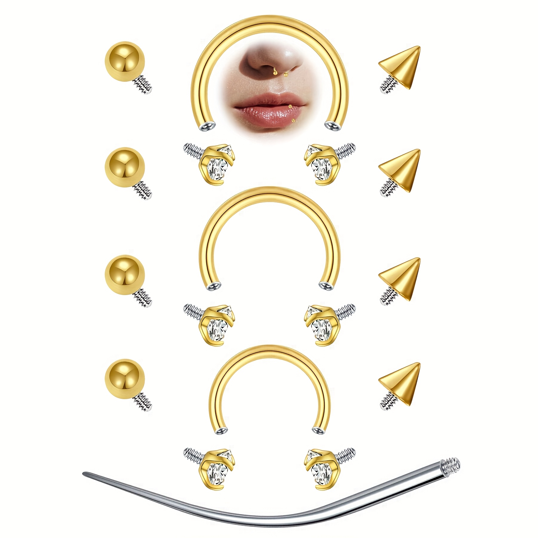 12 Stück 16G Hufeisen Septum R – Body Jewelry Replacement Ball Bewertung und Preis