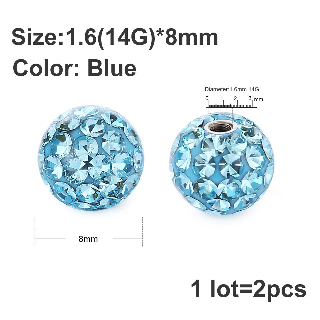 2 Stück 14g 16g chirurgischer  – Body Jewelry Replacement Ball Bewertung und Preis