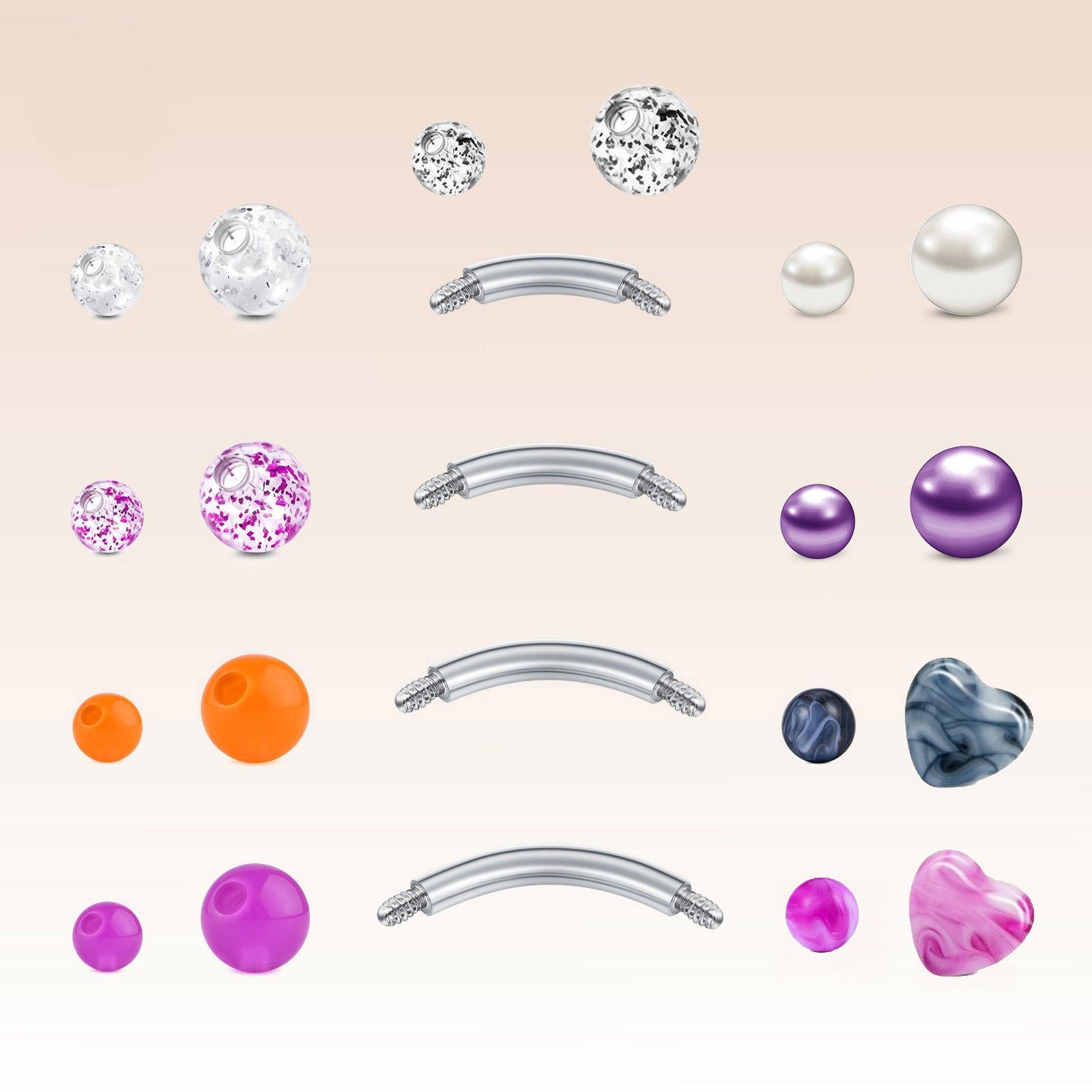 22pcs 14G Edelstahl Navel Barb – Body Jewelry Replacement Ball Bewertung und Preis