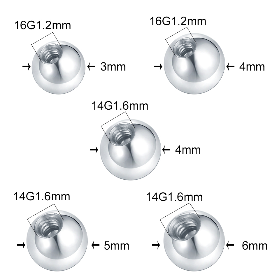 10PC Edelstahl Schraube Kugeln – Body Jewelry Replacement Ball Bewertung und Preis