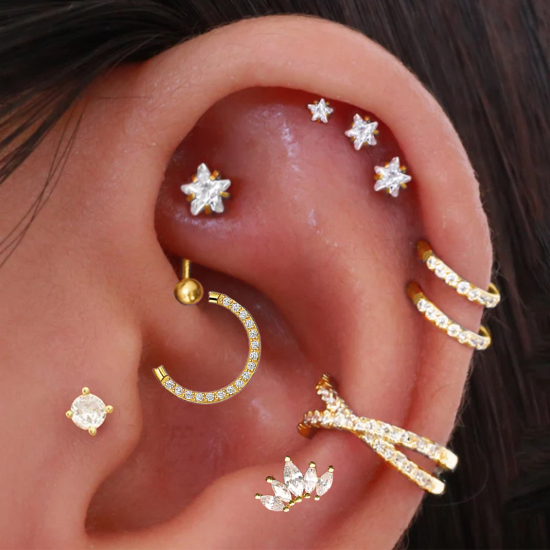 Helix Piercing Stern Ohrringe  – Body Jewelry Surgical Steel Bewertung und Preis